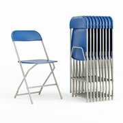 Flash Furniture Hercules Series Plastic Folding Chair Blue - 10 Pack 650LB Weight Capacity Comfortable Event Chair-Lightweight Folding Chair 10-LE-L-3-BLUE-GG